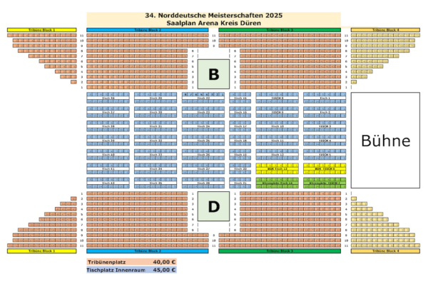 Saalplan 34. Norddeutsche Meisterschaft 2025